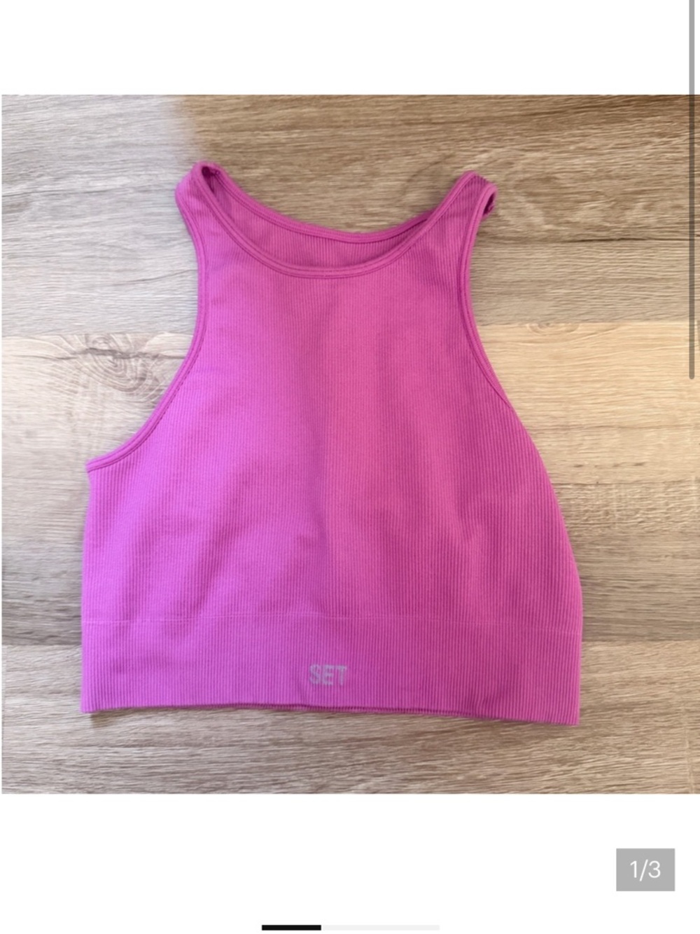 SET Active Sculptflex Purple/Pink Ribbed Sports Bra